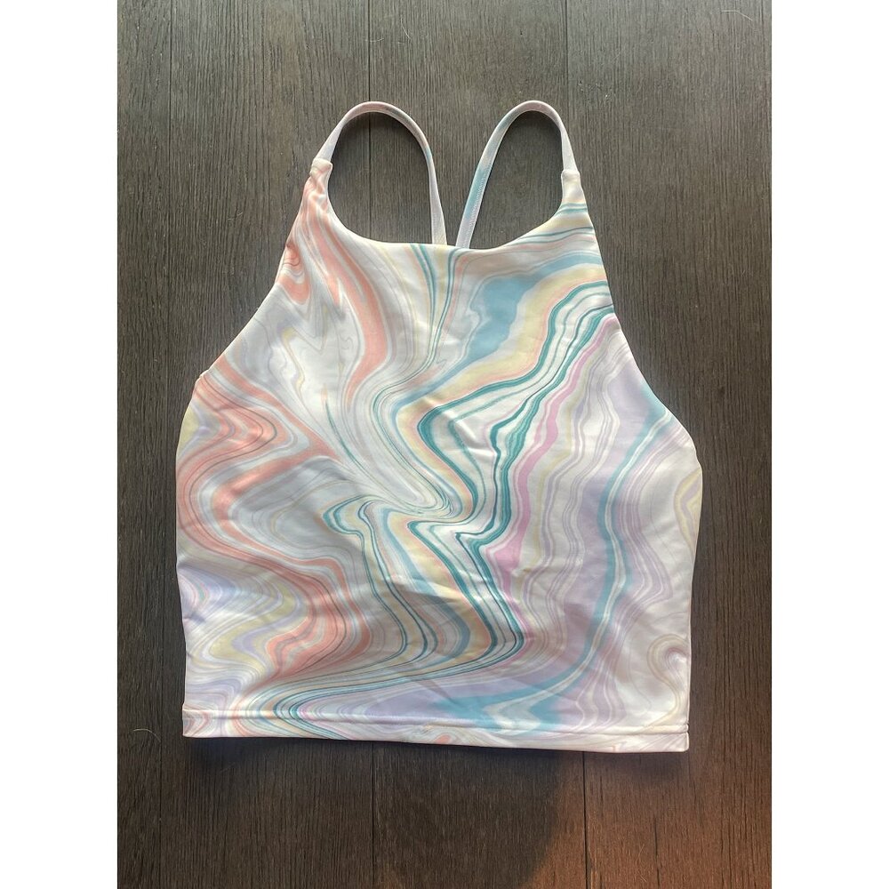 Never Worn Old Navy Active Powersoft Multi-colored Marble Crop Tank Small